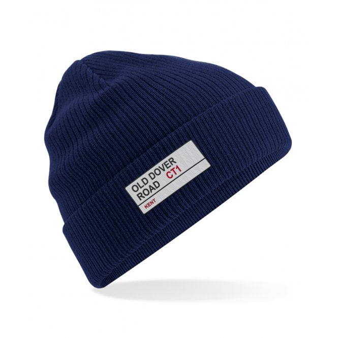 Old Dover Road CT1 (Kent) Embroidered Organic Cotton Beanie