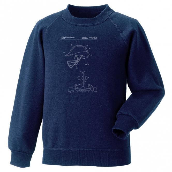 Original Cricket Helmet Patent Kids Sweatshirt