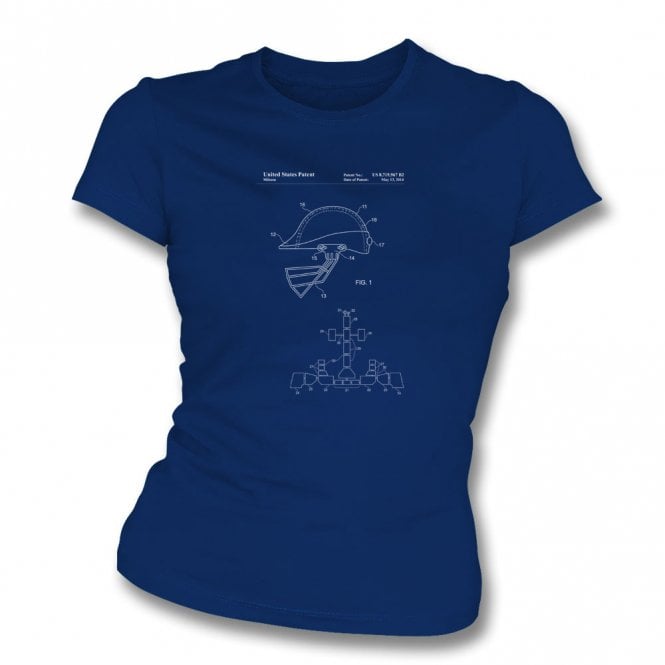 Original Cricket Helmet Patent Womens Slim Fit T-Shirt