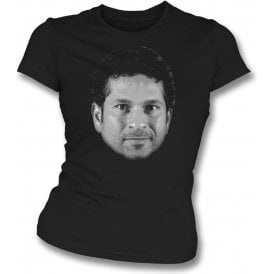 Sachin Tendulkar Large Face Womens Slim Fit T-Shirt