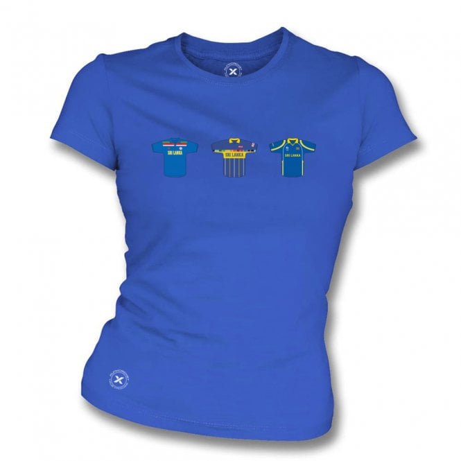 Sri Lanka Retro Cricket Kits (True Colours Collab) Organic Womens Slim Fit T-Shirt