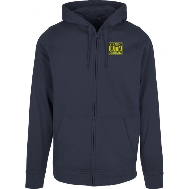 Straight Outta Durham Embroidered Left Breast Logo Zip Hooded Sweatshirt