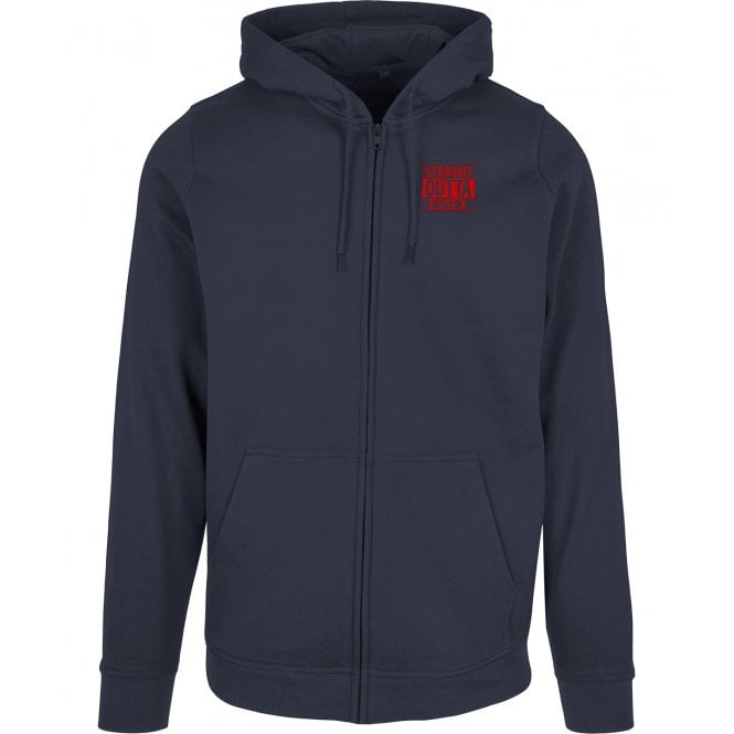 Straight Outta Essex Embroidered Left Breast Logo Zip Hooded Sweatshirt