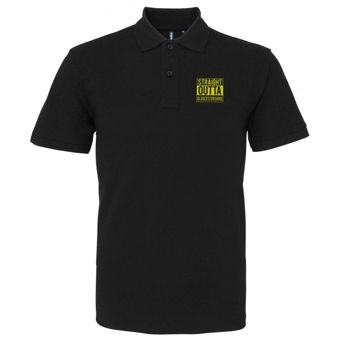 Straight Outta Gloucestershire Embroidered Left Breast Logo Polo Shirt