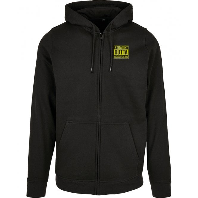Straight Outta Gloucestershire Embroidered Left Breast Logo Zip Hooded Sweatshirt