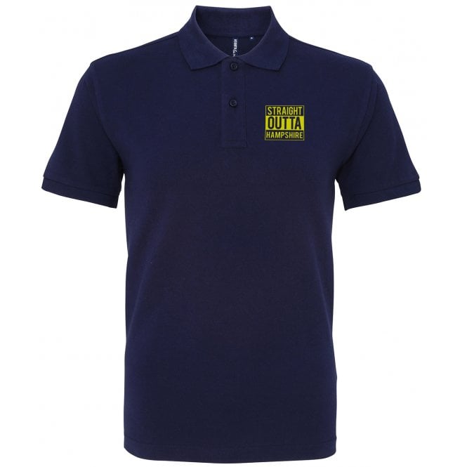 Straight Outta Hampshire Embroidered Left Breast Logo Polo Shirt