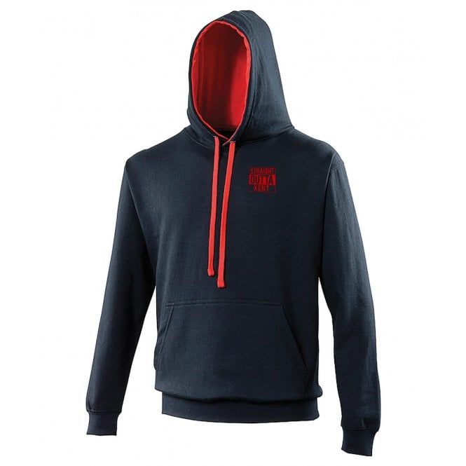 Straight Outta Kent Embroidered Left Breast Logo Varsity Hooded Sweatshirt