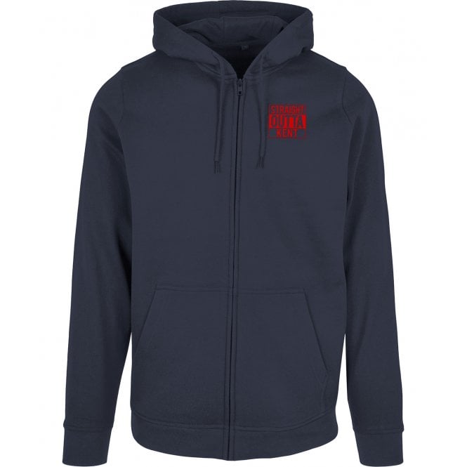 Straight Outta Kent Embroidered Left Breast Logo Zip Hooded Sweatshirt