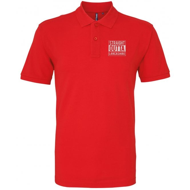 Straight Outta Lancashire Embroidered Left Breast Logo Polo Shirt