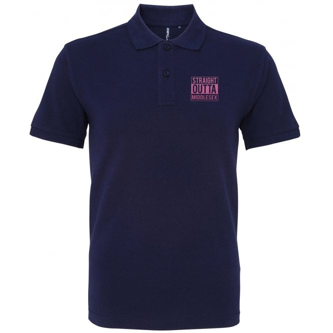 Straight Outta Middlesex Embroidered Left Breast Logo Polo Shirt