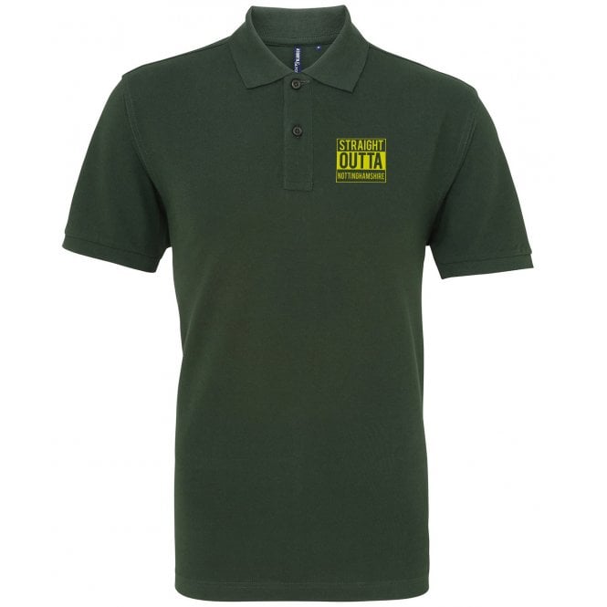 Straight Outta Nottinghamshire Embroidered Left Breast Logo Polo Shirt