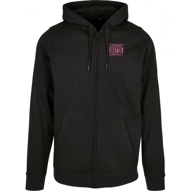 Straight Outta Somerset Embroidered Left Breast Logo Zip Hooded Sweatshirt