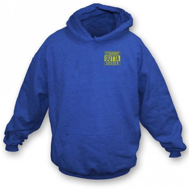 Straight Outta Sussex Embroidered Left Breast Logo Hooded Sweatshirt
