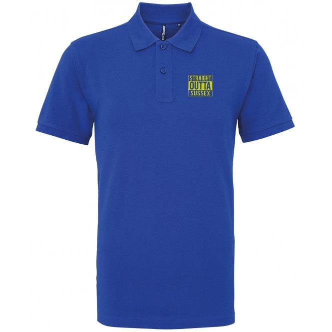 Straight Outta Sussex Embroidered Left Breast Logo Polo Shirt