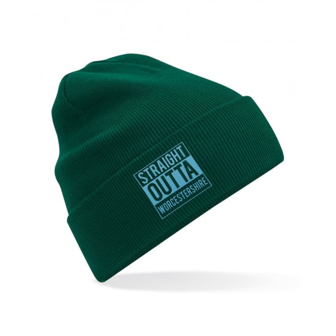 Straight Outta Worcestershire Embroidered Organic Cotton Beanie
