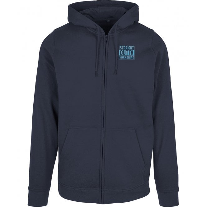 Straight Outta Yorkshire Embroidered Left Breast Logo Zip Hooded Sweatshirt