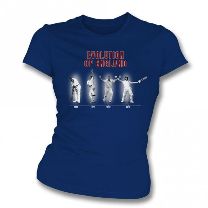 The Evolution Of England (All Rounder Edition) Organic Womens Slim Fit T-Shirt