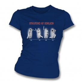The Evolution Of England (Batting Edition) Organic Womens Slim Fit T-Shirt