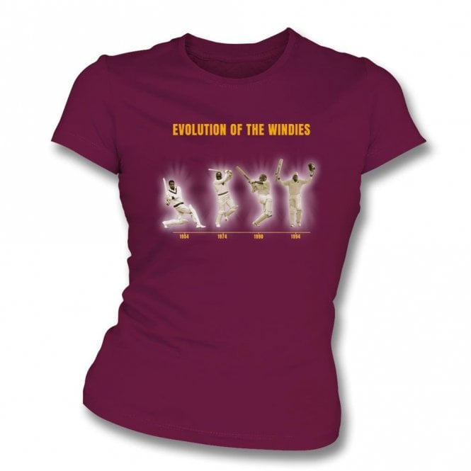 The Evolution Of The Windies (Batting Edition) Organic Womens Slim Fit T-Shirt