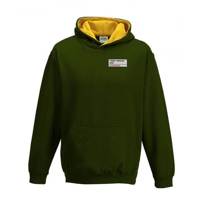 Trent Bridge NG2 (Nottinghamshire) Embroidered Left Breast Logo Kids Varsity Hooded Sweatshirt