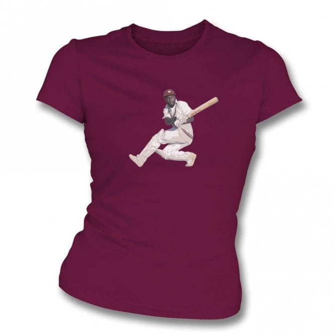 Viv Richards Art Print (West Indies) Organic Womens Slim Fit T-Shirt