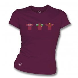 West Indies Retro Cricket Kits (True Colours Collab) Organic Womens Slim Fit T-Shirt