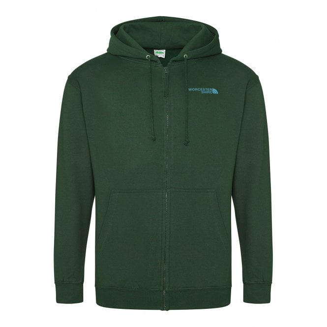 Worcestershire Region Embroidered Left Breast Logo Zip Hooded Sweatshirt