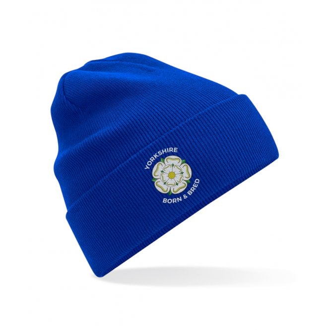 Yorkshire Born & Bred Embroidered Organic Cotton Beanie