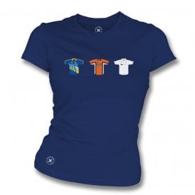 Yorkshire Retro Cricket Kits (True Colours Collab) Organic Womens Slim Fit T-Shirt